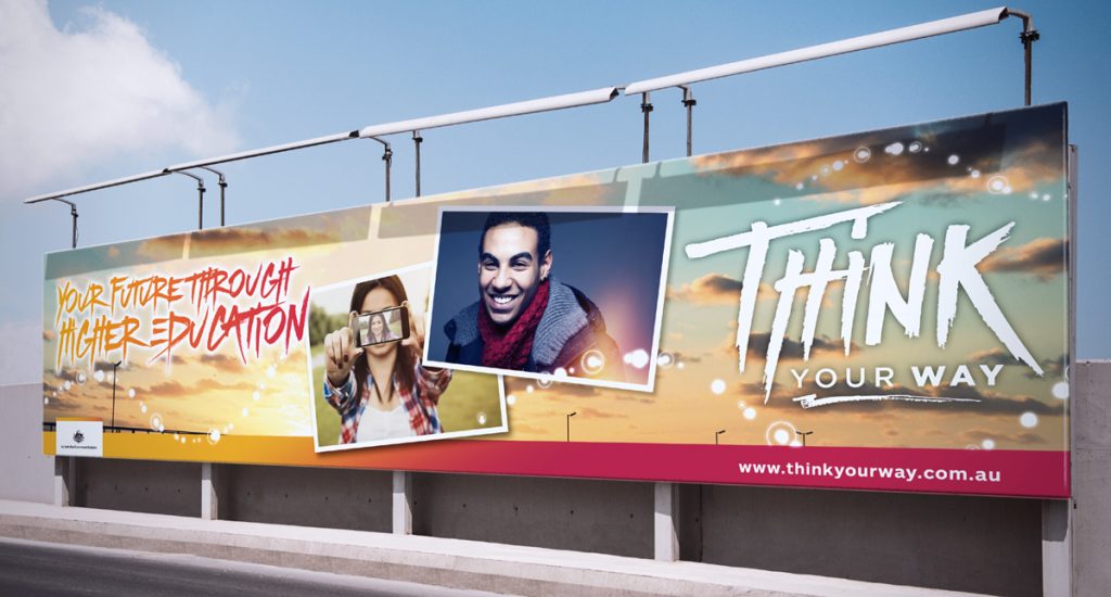 Think Your Way landscape billboard and OOH creative